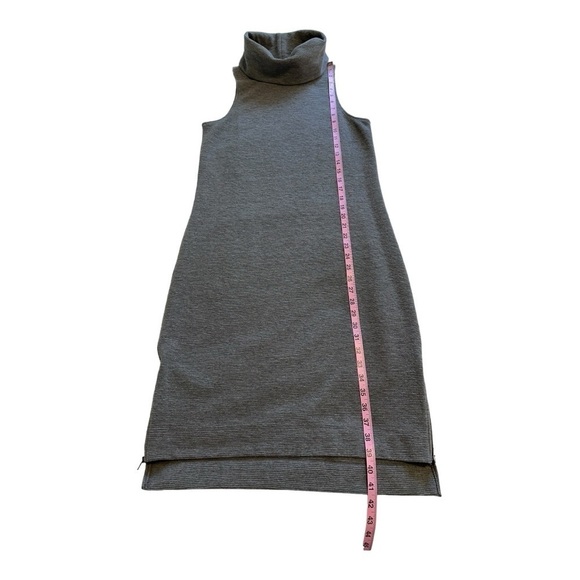 Banana Republic Gray Sleeveless Cowl Turtleneck Ribbed Knit Dress - Size Medium - Picture 10 of 13